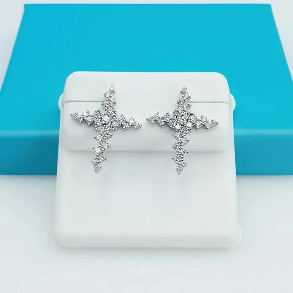 "925 Sterling Silver CZ Beautiful Earrings for Women, 1USPAR4117 - Picture 5 of 11